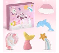 Unicorn Bath Bombs - 5 PCS Organic Natural Set for Kids and Toddler Girls