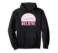Unicorn Believe Positive Magic Fantasy Rainbow Style Pullover Hoodie