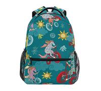 Unicorn Bicycle Sky Cartoon Bookbag School Student Backpack for Travel Teen Girls Boys Kid