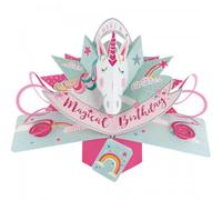 Unicorn Birthday Pop-Up Greeting Card Original Second Nature 3D Pop Up Cards