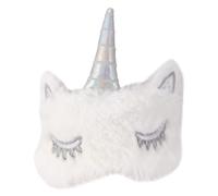 Unicorn Blackout Eye Mask Comfortable Blindfold for Women | White Imitate Rabbit Hair, Elegant Simple Style, Lightproof Sleeping Eye Cover for Nightly Rest
