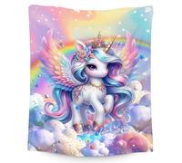 Unicorn Blankets Girls Gifts - 40x50 Inches Cute Throw for Kids - Cozy Soft Fleece Blanket for Couch Bed