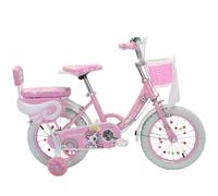 Unicorn Bow Girls Bike Pink Purple, 12/14/16/18/20 Inch, Kids Bike, Children's Bicycle, Child Road Adjustable 2-12 Years Old, Training Wheel, Stabilisers, Basket, Tool Kit (Pink, 14 inch)