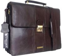 UNICORN Brown Real Leather Bag Business Executive Briefcase Keylock Messenger #3N