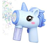 Unicorn Bubble Machine, Bubble Gun for Kids, Electric Bubbles Makers, Automatic Bubble Blaster with Light, Bubble Blower for Outdoor Birthday Party Wedding, Unicorn Toys for Kids Gift (Blue)