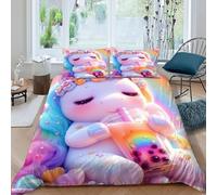 Unicorn Bubble Tea Bedding Set Theme Bedspread Animal Theme Wildlife Duvet Cover Set Microfiber Quilt Cover Universal for All Seasons Pillowcase King（220x240cm）