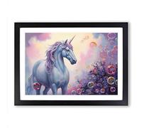 Unicorn Bubbles No.2 Framed Print | A2 Black Framed Wall Art | Ready to Hang | Modern Animal Picture | Living Room Bedroom Lounge Office