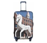Unicorn Building04 Luggage Cover, Elastic, Washable, Stretch, Suitcase Protector, Scratch-Resistant, Travel Cover, White/Opulent Garden, Large, White/Opulent Garden, L