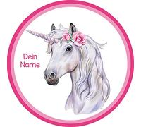 Unicorn Cake Topper with Name of Your Choice / 20 cm Diameter