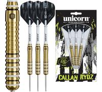 Unicorn | Callan Rydz Pro Player | Brass Barrel Steel Tip Darts Set | Durable Stunning Ultrafly Big Wing Flights | Silver Points | 22 g