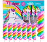 Unicorn Candy Lollipops Individually Wrapped Bulk 20pk |Swirl Lollipop Rainbow Candy, Unicorn Party Favors for Unicorn Birthday | Unicorn Lollipop Candy for Unicorn Pinata