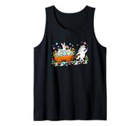 Unicorn Carrying Bunnies Easter Chocolate Eggs Colorful Tank Top