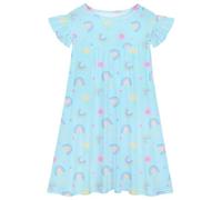 Unicorn Castle Girls Nightgowns Toddler Nighties Soft Sleepwear Cute Nightdress Kids Nightwear for Girl,Blue,7-8 Years