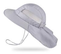 Unicorn Castle Girls Sun Hat Summer Beach Hats Foldable Beach Cap with Adjustable Chin Strap for Baby Toddler and Kids,Aged 2-9,Grey