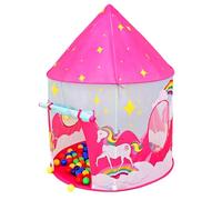 Unicorn Castle Kids Play Tent Pop Up Tent with Play Tunnel Outdoor Toys for Toddlers Age 3-5 Playhouse for Kid Child's Princess Castle (Pink, One Size)