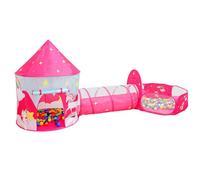 Unicorn Castle Kids Play Tent Pop Up Tent with Play Tunnel Outdoor Toys for Toddlers Age 3-5 Playhouse for Kid Child's Princess Castle (Pink, Three Size)