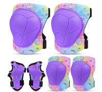 Unicorn Castle Knee and Elbow Pads Wrist Guards Set for Kids with Drawstring Bag 6 in 1 Adjustable Protective Gear Set,3-8yrs