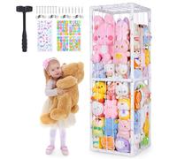 Unicorn Castle Stuffed Animal Storage Zoo Cage Extra Large Soft Toy Storage Bin Display for Nursery Playroom Bedroom Kid Room Furniture,148x41x41cm,White
