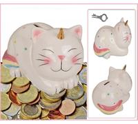 Unicorn Cat Ceramic Piggy Bank White Color Approximately 17X12Cm