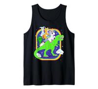 Unicorn Cat Dog Guinea Pig & Alien Riding Dinosaur T Rex Tank Top