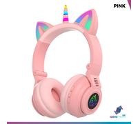 UNICORN CAT EAR WIRELESS HEADPHONES EXTRA BASS BLUETOOTH 5.0 LED EARPHONES UK