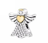 Unicorn Cat Sunflower Koala Dolphin Rainbow Angel Birthday Charm Bead Pendant 925 Sterling Silver Compatible With Pandora Charm Moments Bracelet (Guardian Angel Love Heart Memorial)
