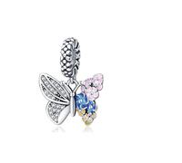 Unicorn Cat Sunflower Koala Dolphin Rainbow Angel Birthday Charm Bead Pendant 925 Sterling Silver Compatible With Pandora Charm Moments Bracelet (Butterfly Bouquet Flower)