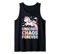 Unicorn Chaos Forever Pastel Rainbow Unicorn Tank Top