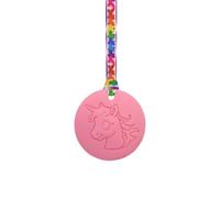 Unicorn Chew Necklace with Lanyard - Light Pink - Sensory Chew for Kids with Autism, Anxiety & ADHD - 100% Food Grade Silicone - Sensory Oojamabobs (8 Designs Available) (Butterflies, 70cm Lanyard)