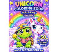 UNICORN COLORING BOOK: Bold & Easy For Kids (Moody&Cozy)