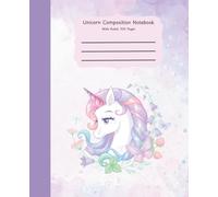 Unicorn Composition Book: Wide Ruled Notebook with Purple Lines - 100 Pages, Pink & Purple Cover: Perfect for Girls, Students, or Unicorn Lovers | 7.5” x 9.25” School Notebook with Magical Style