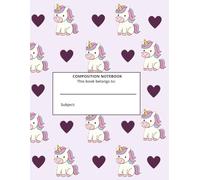 Unicorn Composition Notebook: Purple Background, College-Ruled, 200 pages theme copybook or journal for ages 5 and up