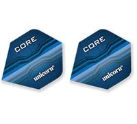 Unicorn Core Dart Flights | Hexagons Blue Design | Standard Plus Shape| Durable 75 Micron Polyester PET (Pack of 2)