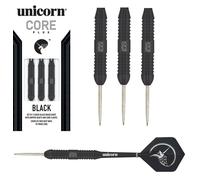 Unicorn Core Plus Black Brass Steel Tip Darts - Full Set - 22g, 24g and 26g