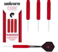 Unicorn Steel Tip Darts Set | Core Plus | Smooth Comfortable Rubberised Brass Barrels | Red | 21 g