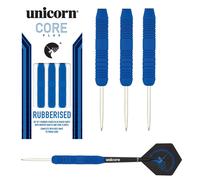 Unicorn Steel Tip Darts Set | Core Plus | Smooth Comfortable Rubberised Brass Barrels | Blue | 21 g