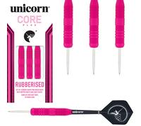 Unicorn Steel Tip Darts Set | Core Plus | Smooth Comfortable Rubberised Brass Barrels | Pink | 26 g