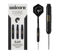 Unicorn Core Plus Black Brass Steel Tip Darts - Full Set - 22g, 24g and 26g