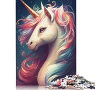 Unicorn Cute Puzzles500 Pieces Wooden Puzzle Jigsaws for Adults Brain Teaser Puzzles For Adults 500pcs (52x38cm)
