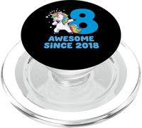 Unicorn Dab 8th Birthday Awesome Since 2018 PopSockets PopGrip for MagSafe