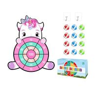 Unicorn Dart Board - 73CM Velcro Tossing Game with 12 Sticky Balls, Kids Dart Board Set for Indoor Outdoor Play, Dart Board for Kids, Holiday Party & Garden Games