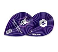 Unicorn Dart Flights Ultrafly | Ashley 'Prince of Darkness' Coleman | Purple & Lilac Rings with Devil Skull Design & U Logo | Xtra Shape | Durable 100 Micron Polyester PET | Set of 3