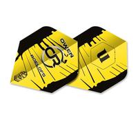 Unicorn Dart Flights Ultrafly | Owen Roelofs | Striking Black & Yellow Design with OR Monogram and U Logo | Standard Plus Shape | Durable 100 Micron Polyester PET | Set of 3