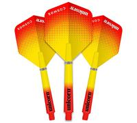 Unicorn Dart Shafts and Flights Set | Gripper 3 Cosmos Comet and UltraFly Combo | Durable Polycarbonate | Red and Yellow | Medium 44.2mm | 3 Stems and 3 Flights