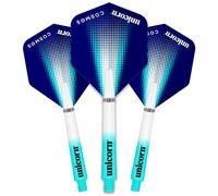 Unicorn Dart Shafts and Flights Set | Gripper 3 Cosmos Comet and UltraFly Combo | Durable Polycarbonate | Pale Blue and White | Medium 44.2mm | 3 Stems and 3 Flights