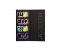 Unicorn Dartboard Cabinet | Maestro | Compact Square Case | Wipe-Clean Scoring Blackboard | Eat, Sleep, 180, Repeat Design