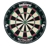 Unicorn Dartboard | Striker | Round Wire Number Ring | Championship Quality Sisal Bristle | Superslim Wire Fasteners, Black/White/Red/Green