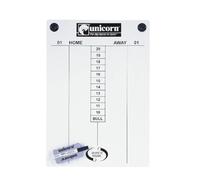 Unicorn Darts Scoreboard | Extra-Large 57 x 40 cm | Wipe Clean | with Marker Pen & Magnetic Wiper Tray | White