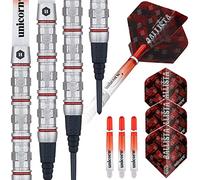 Unicorn Darts Set | Ballista Style 4 | 70% Natural Tungsten Barrels with Red Accents | Epic Soft Tips | 20 g