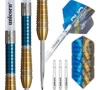 Unicorn Darts Set Duo Phase 6 | Gary 'The Flying Scotsman' Anderson | 90% Tungsten Barrels with Two-Tone Blue & Golden Titanium Coatings | Durable Ultrafly Flights | Steel Tip Volute Points | 24 g